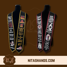 Load image into Gallery viewer, Graduation Stole Satin Inside/Glitter Trim - Nita's Hands