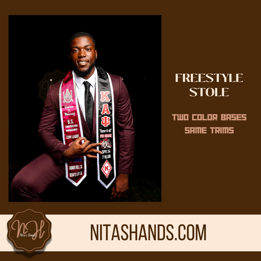 CLICK ITEM & FILL OUT FORM BEFORE ADDING TO CART • Graduation Stole Satin 2 Color Bases/Same Color Trims